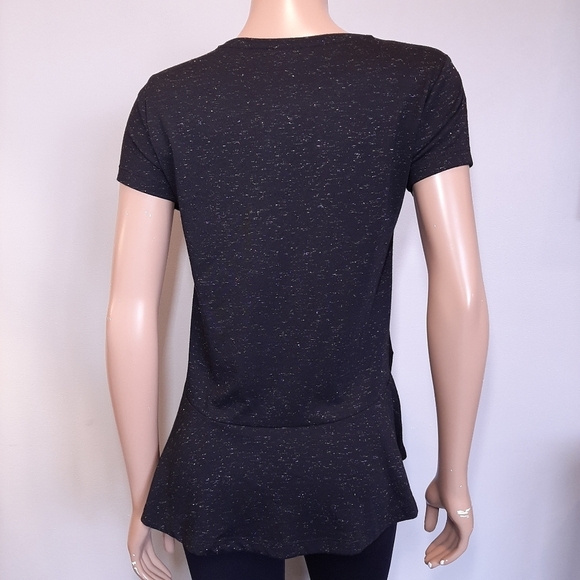 3/$20 Joe Fresh Metallic Peplum Tshirt Crew Neck Top - Picture 3 of 10